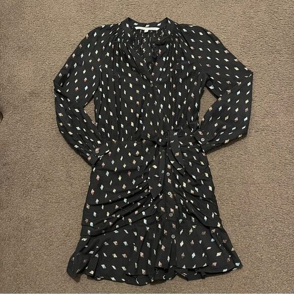 Veronica Beard Alia Metallic Long Sleeve Mini Dress - Picture 3 of 8